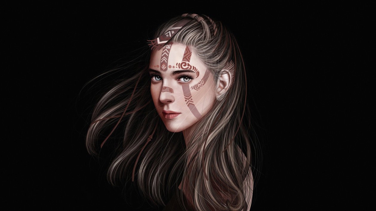 Fantasy Portrait Girl Dark 4k