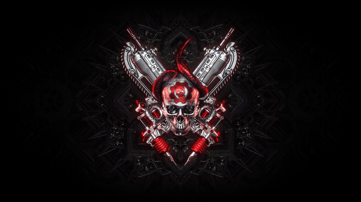 4k Gears Of War Logo Art