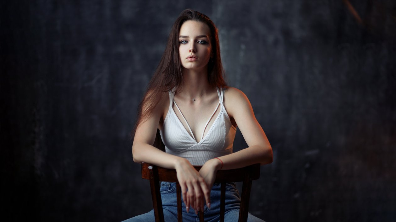 Girl Sitting Chair 8k