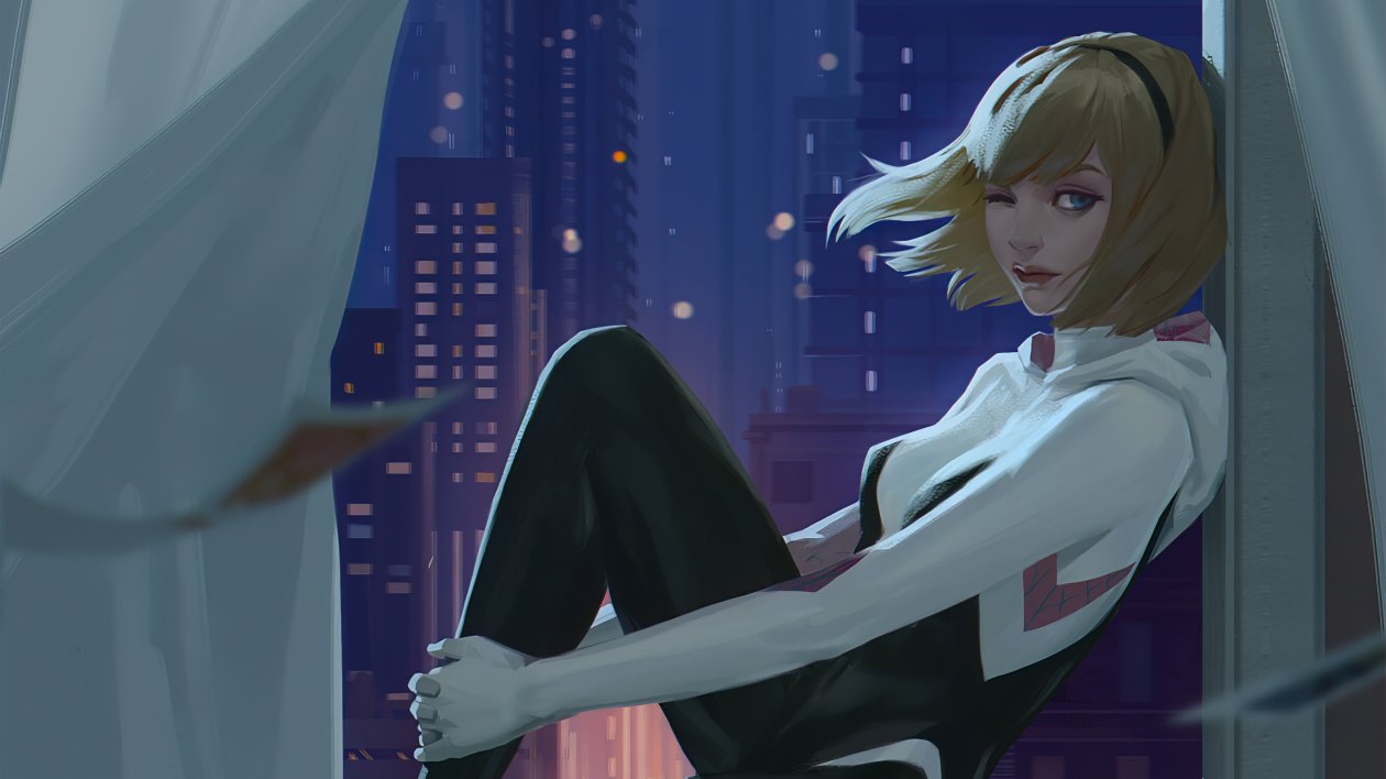 Gwen Stacy Sitting At Widow