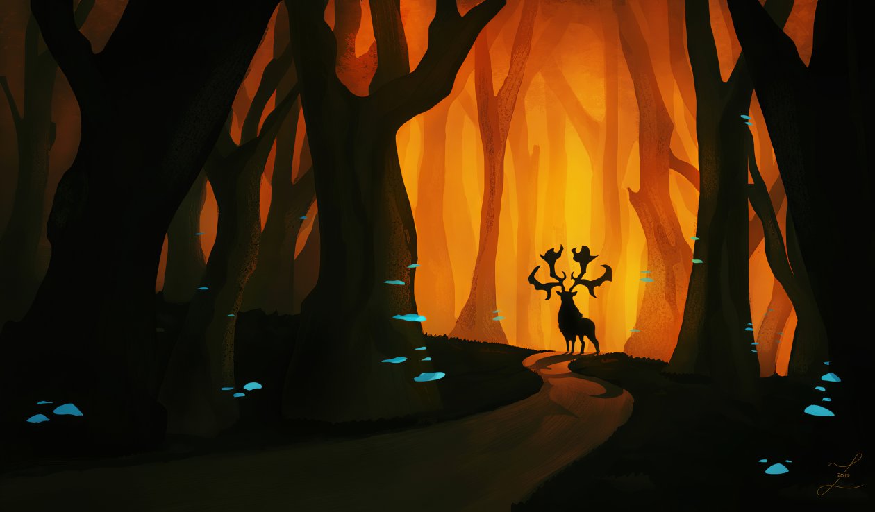 Forest God Reindeer 4k