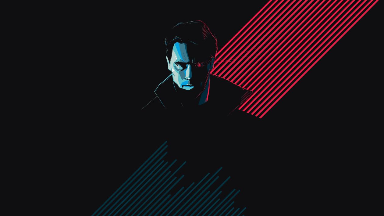 Terminator Minimalist Arnold Schwarzenegger 4k