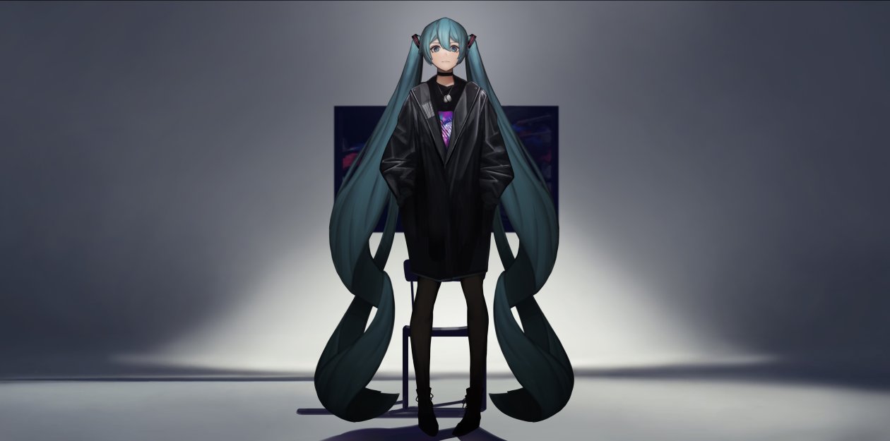 Hatsune Miku Long Pontytail 4k