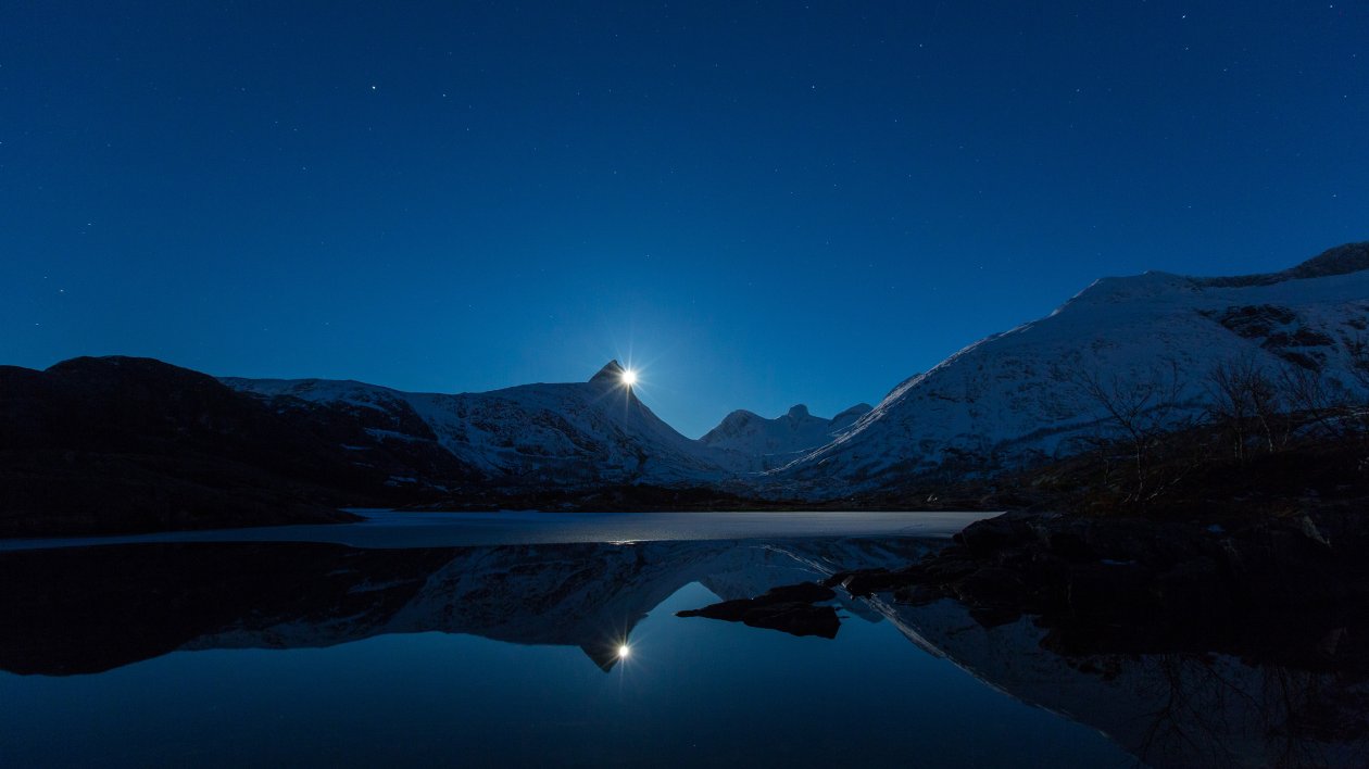 Moon Behind Mountain