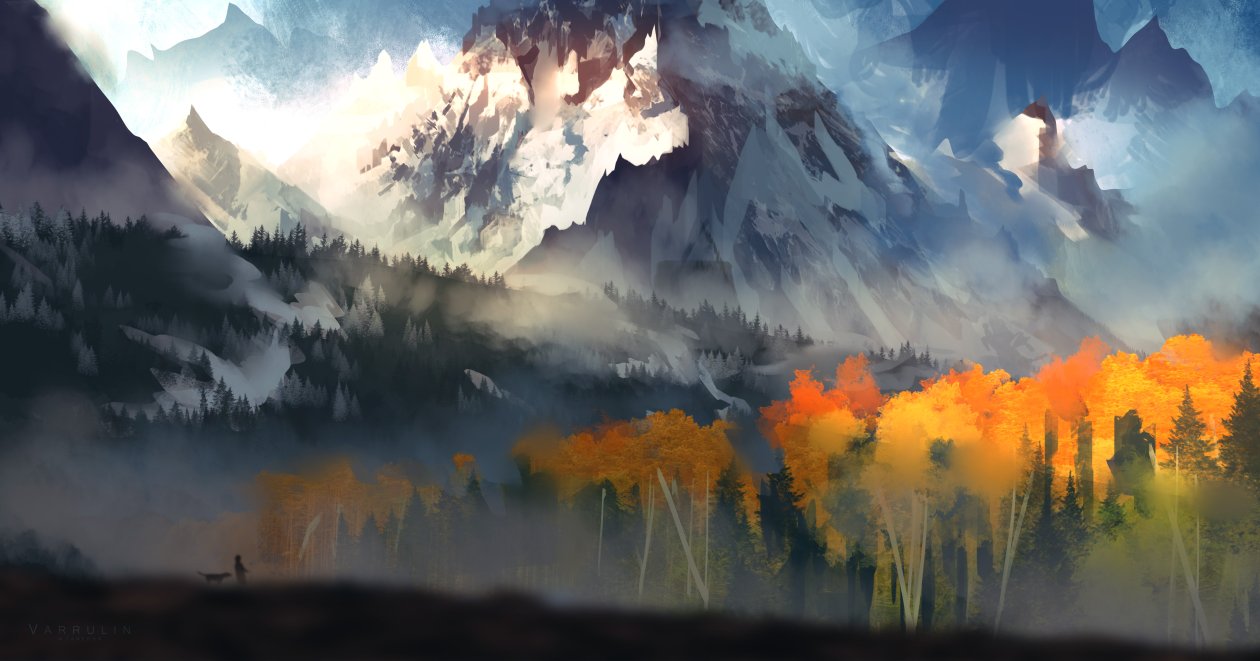 Landscape Scenery Moutain Autumn Digital Art 5k
