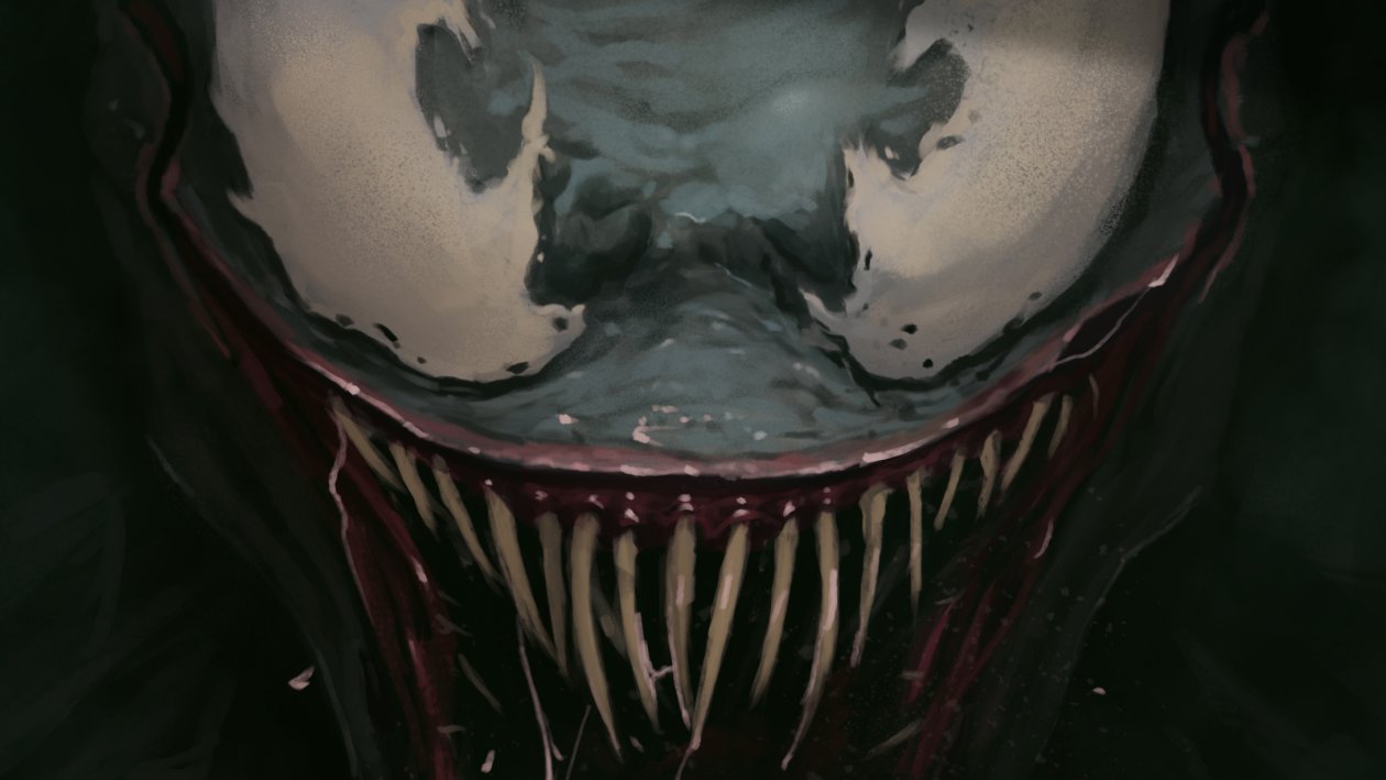 Venom Face Closeup Art