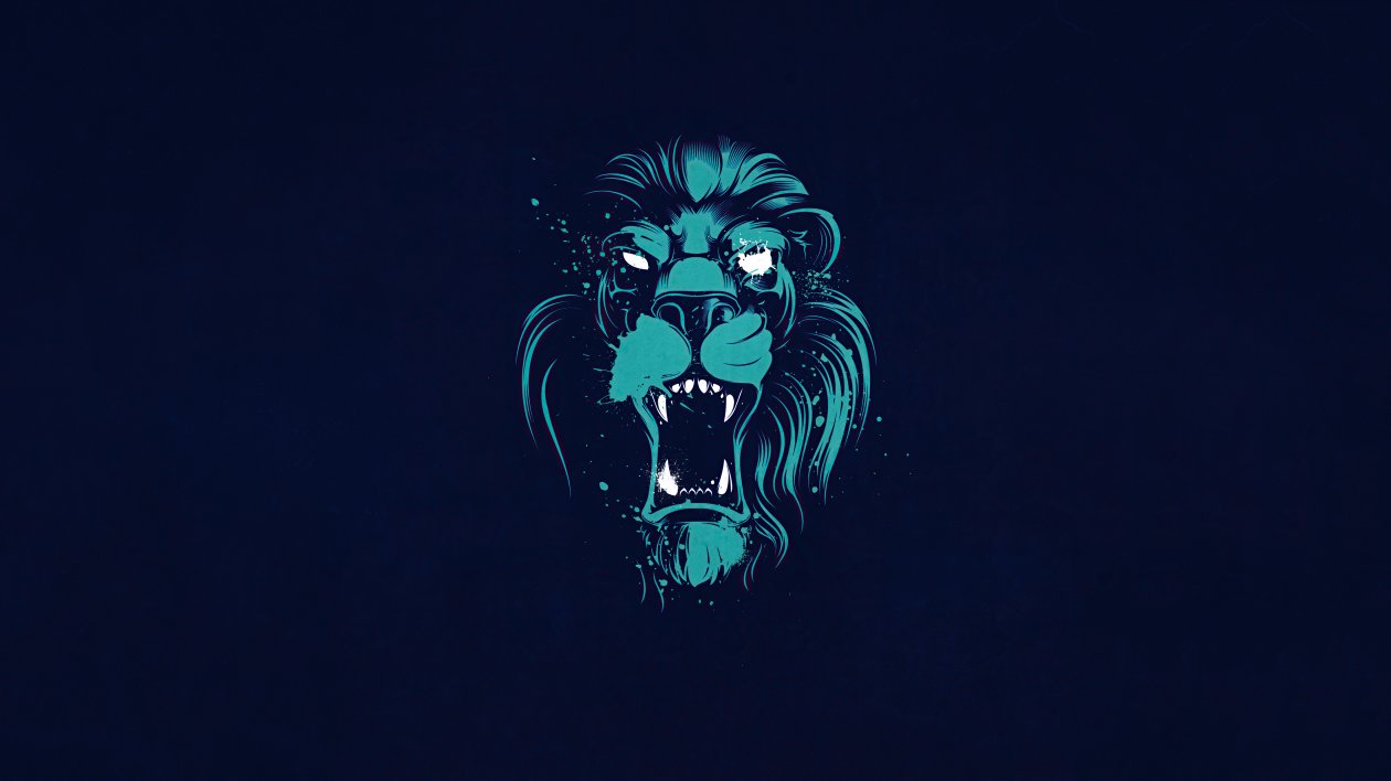 Lion Opening Mouth Illustration 4k