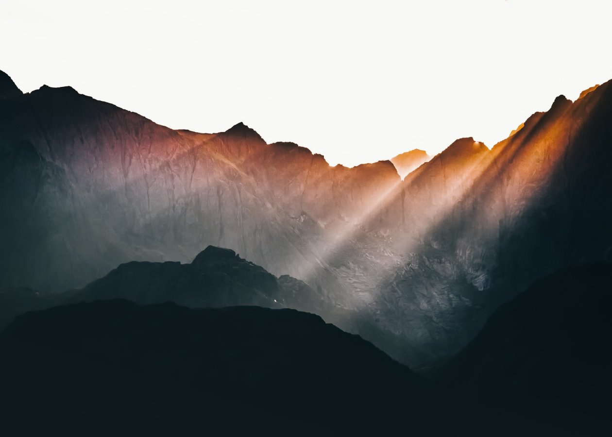 Sun Beams Over Mountains