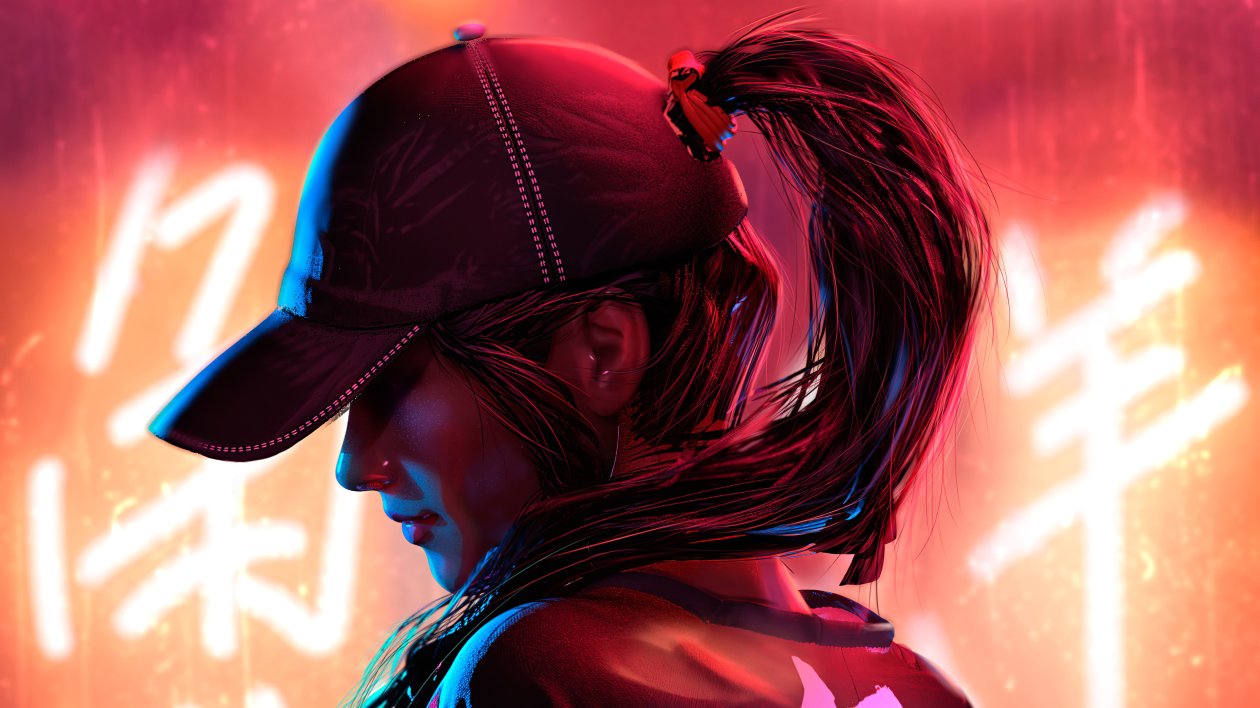 Hat Neon Girl 4k