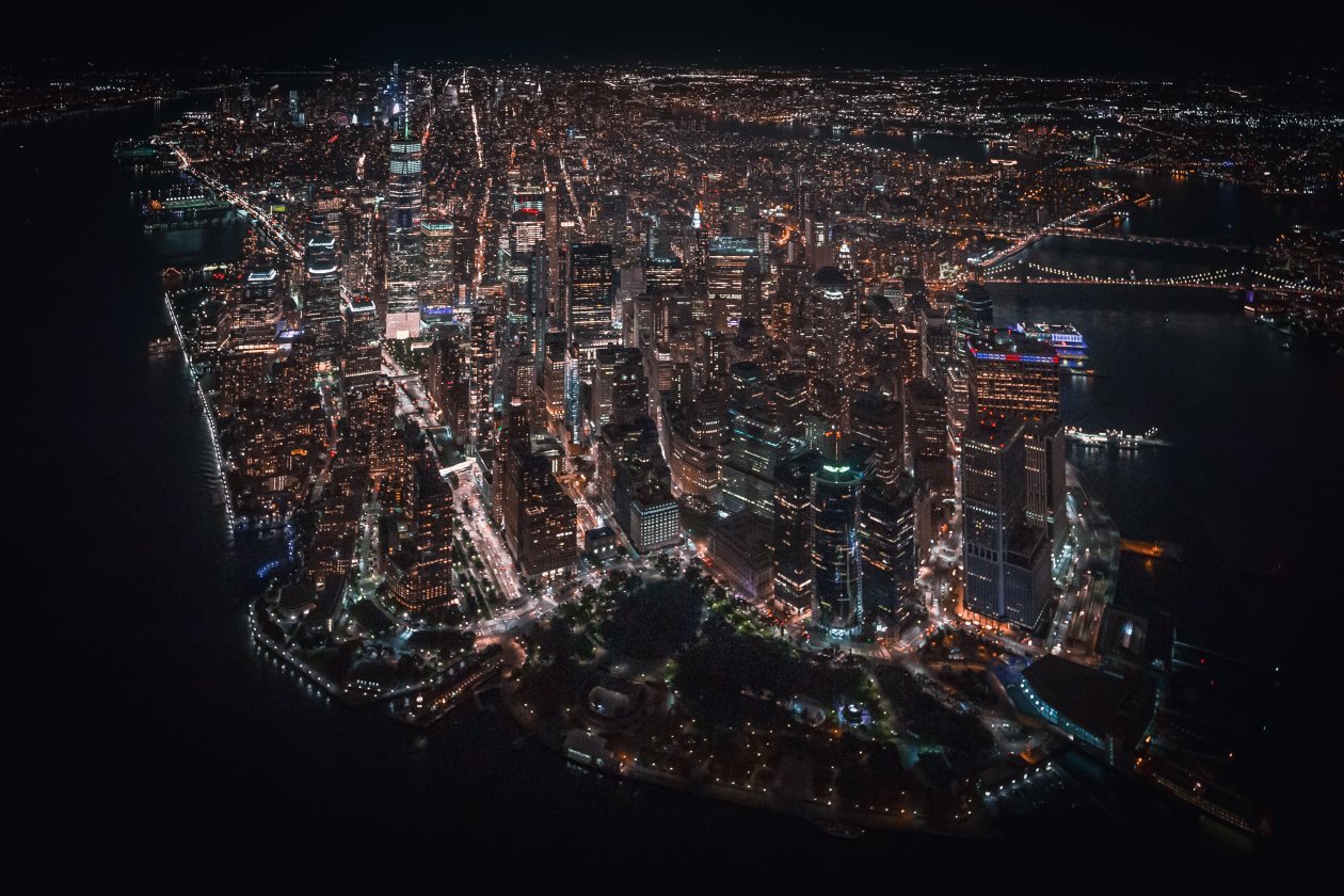 Nyc Downtown Helicopter View 4k