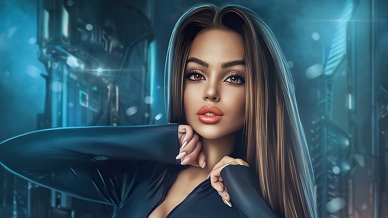 Julia Scifi Girl Long Hair Girl 4k