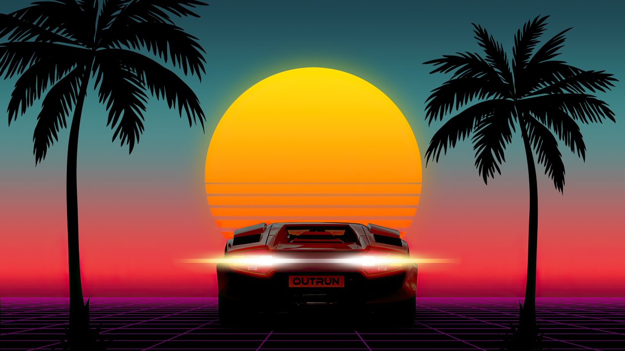 1980s Sunset Outrun 4k
