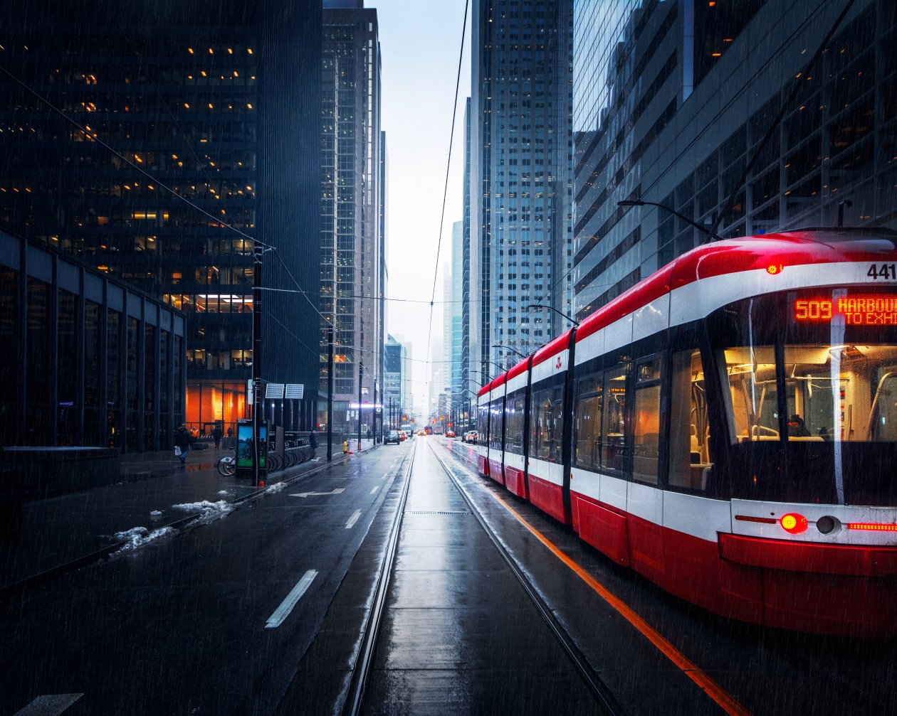 Tram In Downtown Toronto