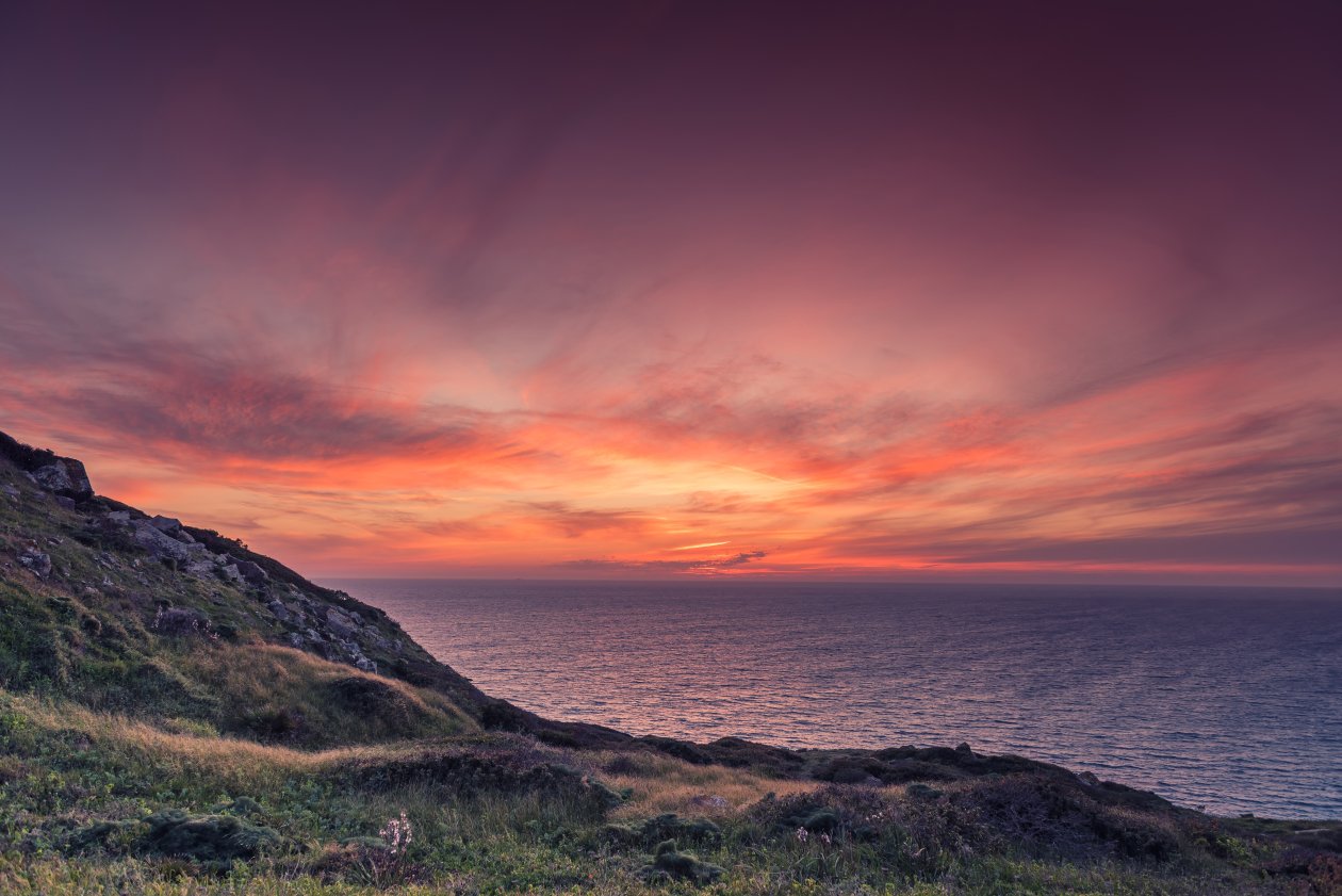Orange Sky Sunset At Beach