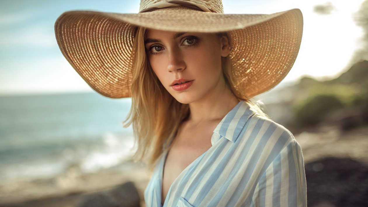 Cute Beautiful Girl With Hat