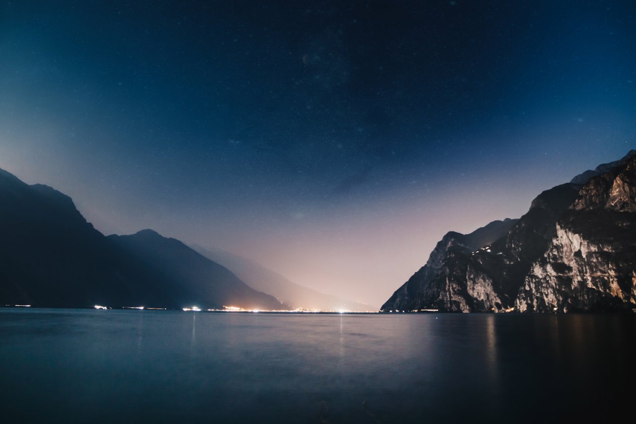 Mountains Night Sea 4k 5k