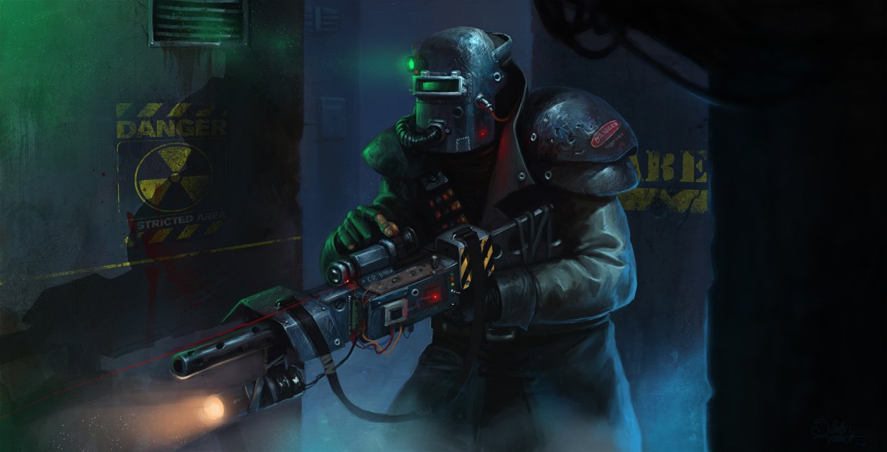 Soldier Helmet Weapons Drawing Painting Conceptual