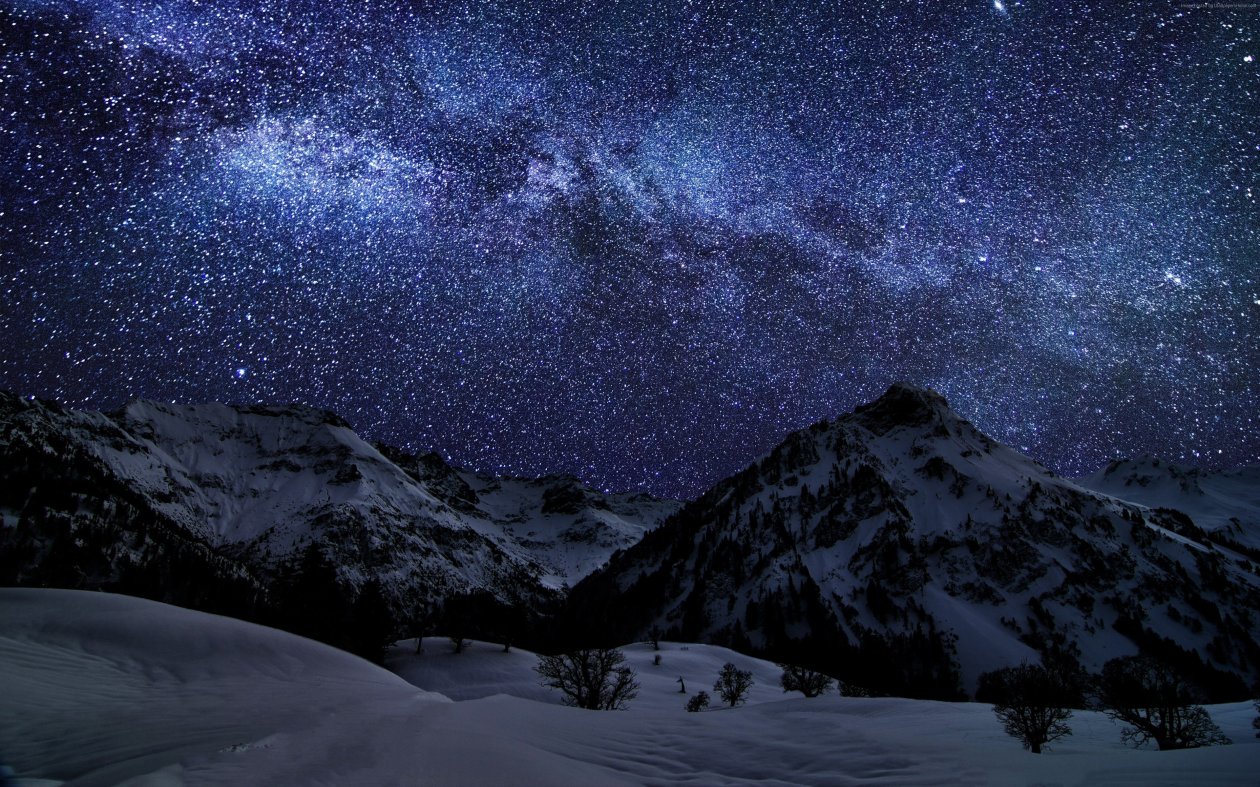 Landscape Mountains Galaxy