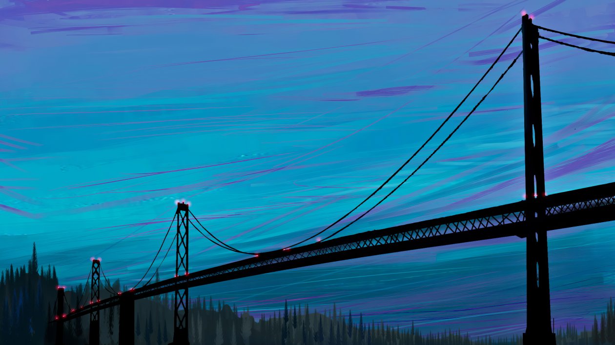 Sea Bridge Digital Art 4k