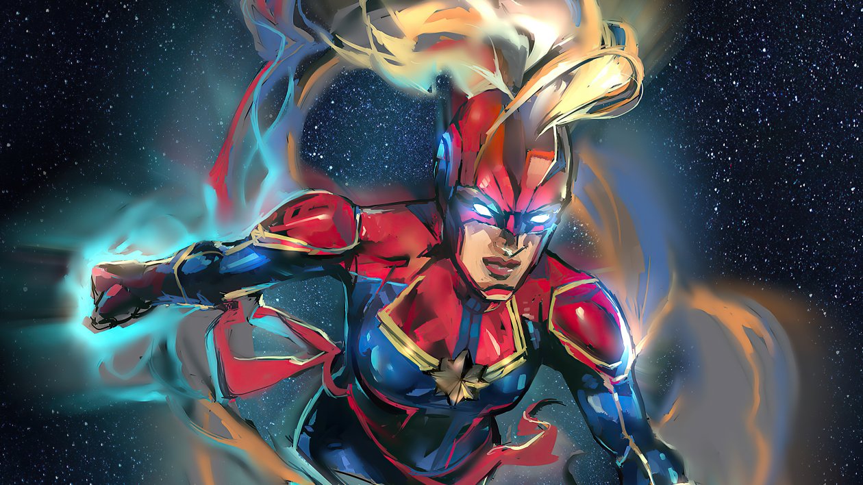 Captain Marvel 2020 Sketch Artwork