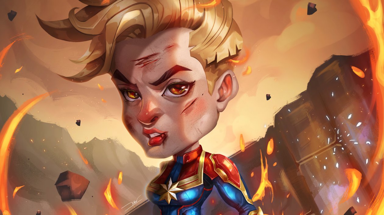 Captain Marvel Character Fanart 5k