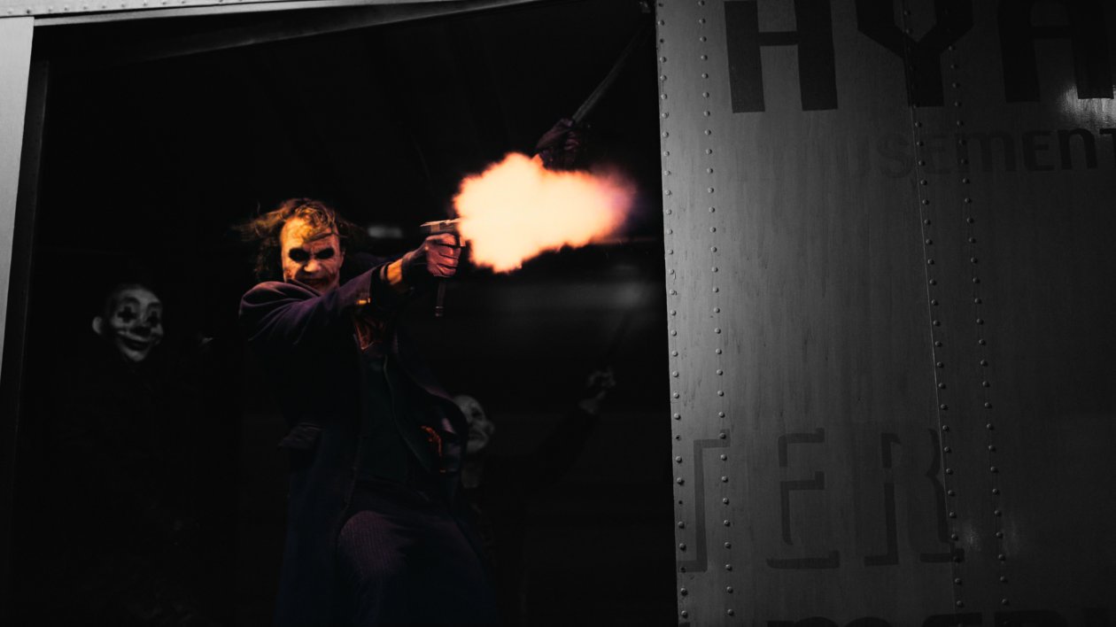 The Joker Firing A Glock In The Dark Knight