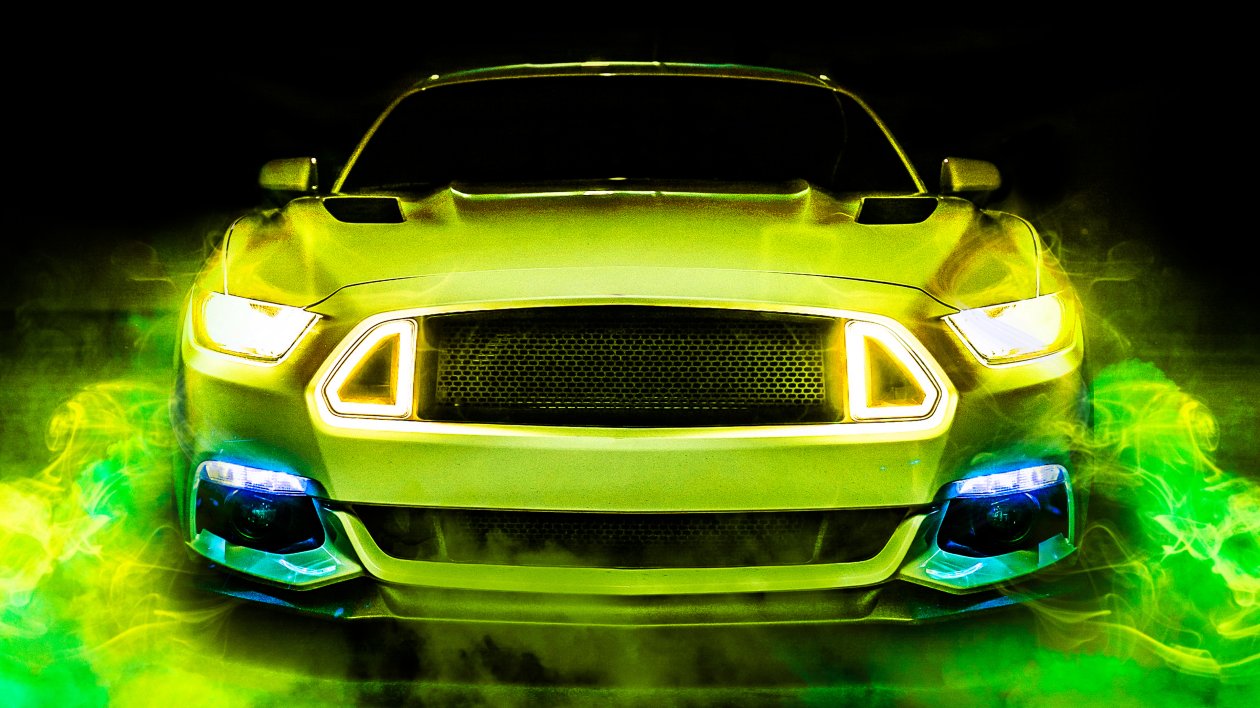 Green Ford Mustang 4k