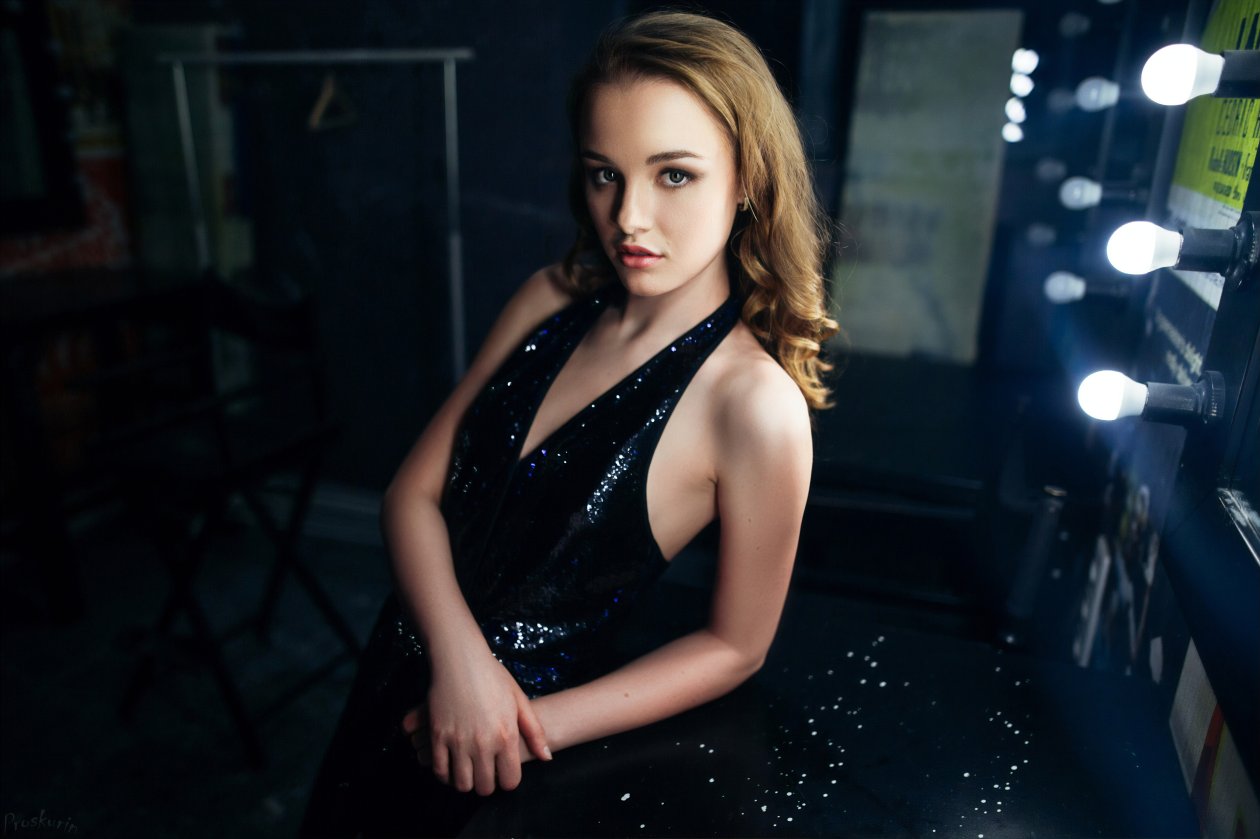 Julia Tavrina Model In Black Dress