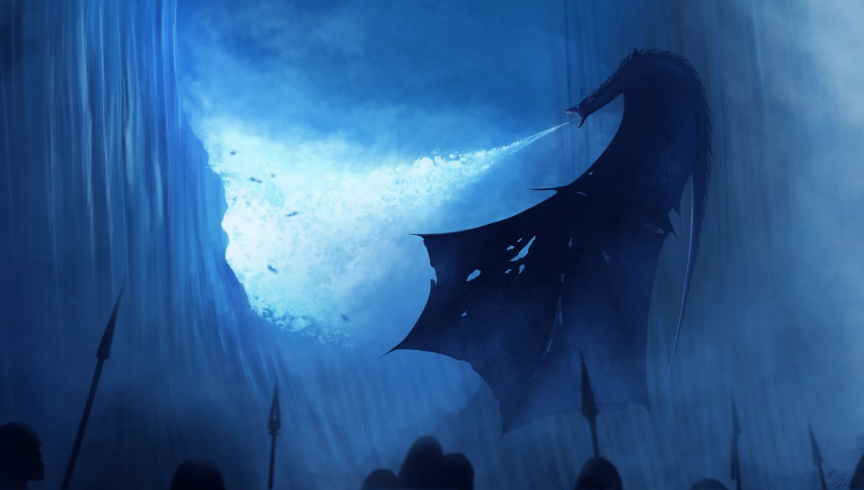 White Walker Dragon Breaking The Wall