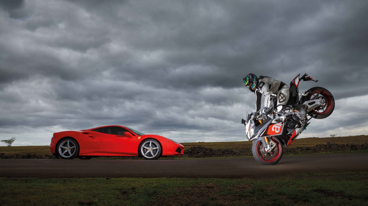 Ferrari 488 GTB Vs Aprilia RSV4