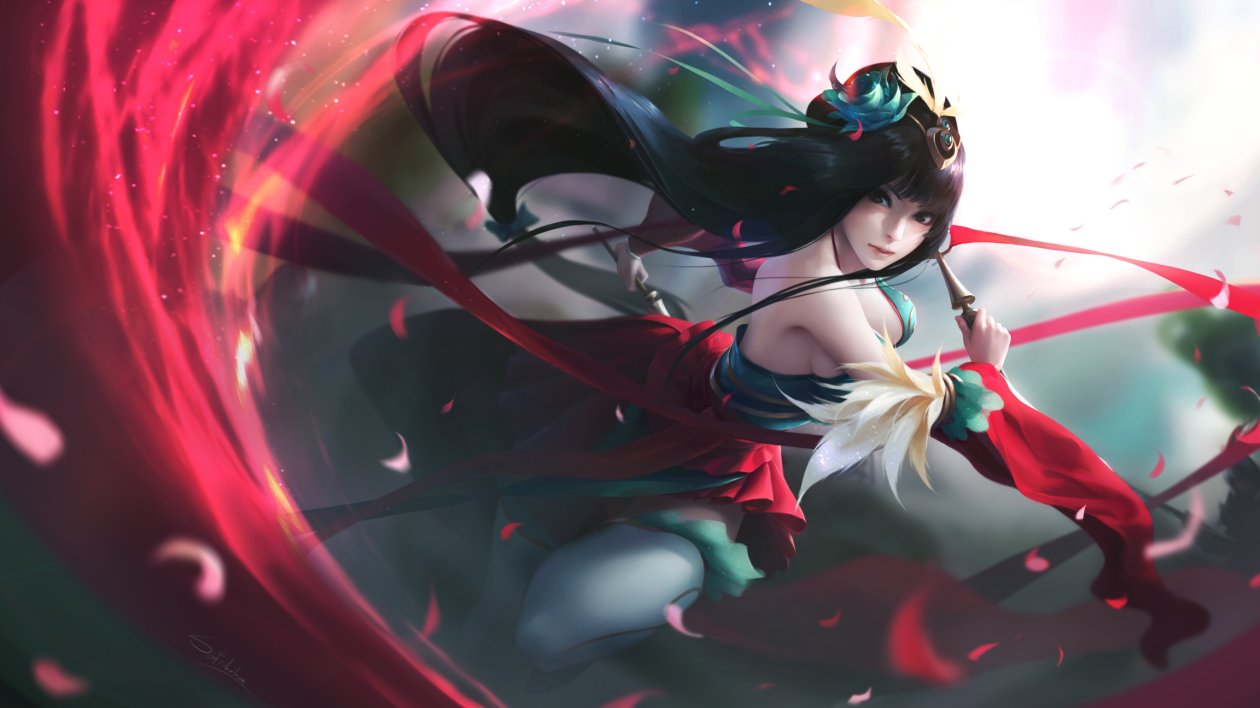 Anime Warrior Long Hair Girl
