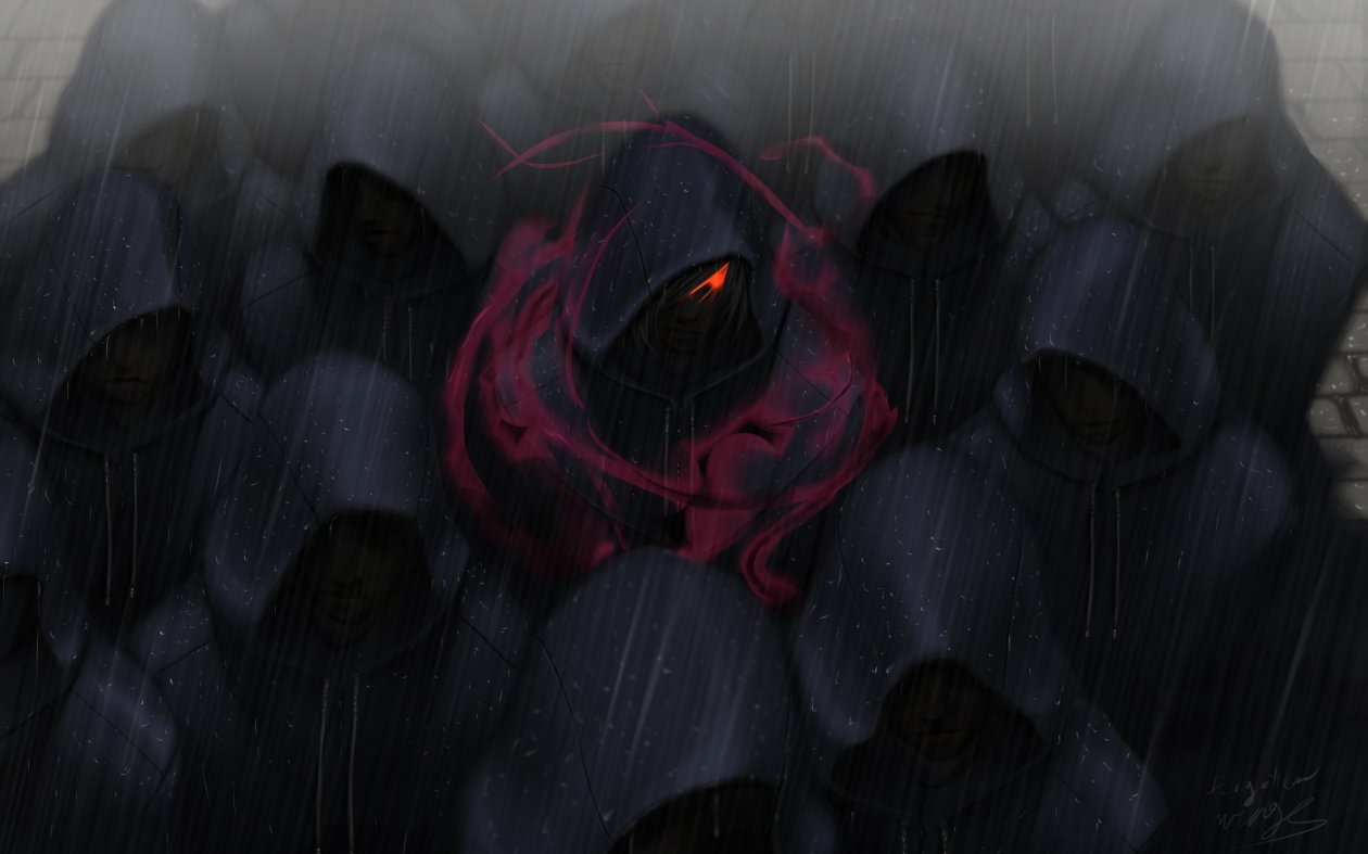 Red Eyes Crowds Rain Hoods