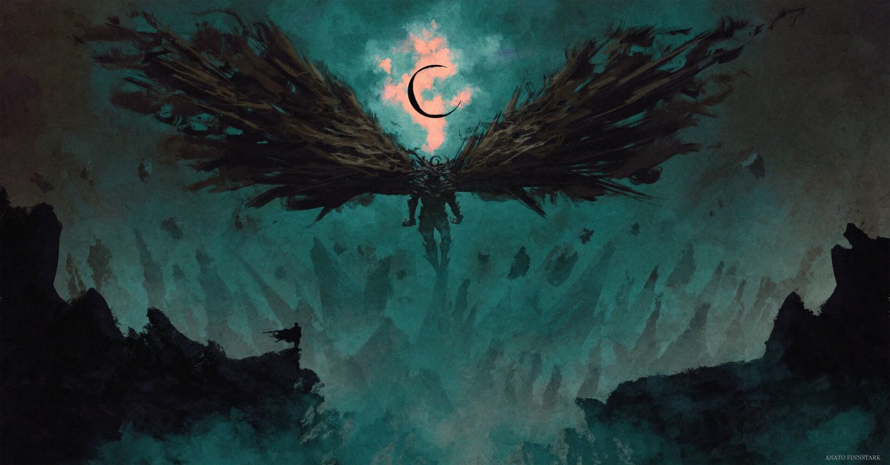 Black Wings Demon 4k