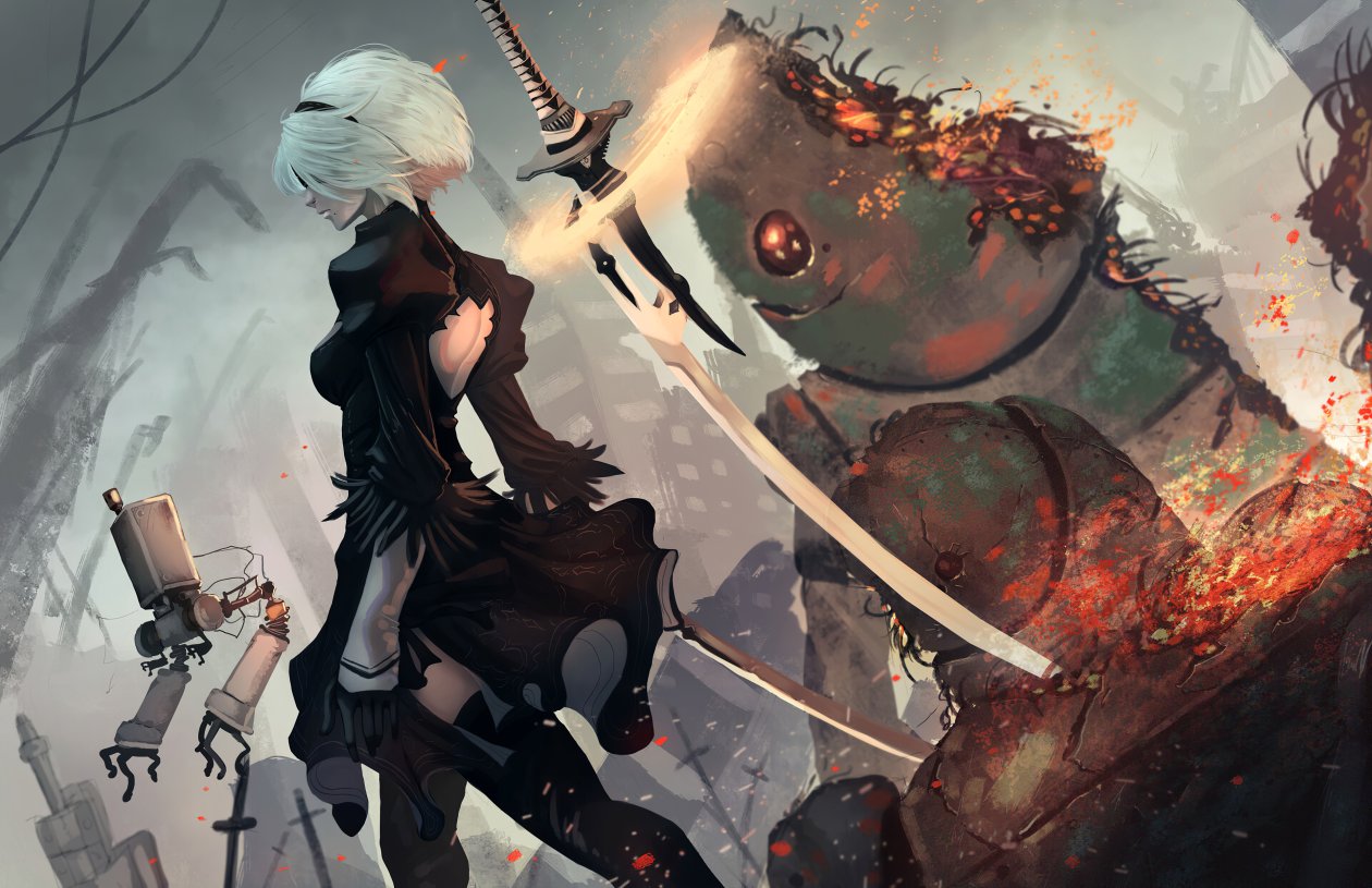 2b Nier Automata Artwork 4k