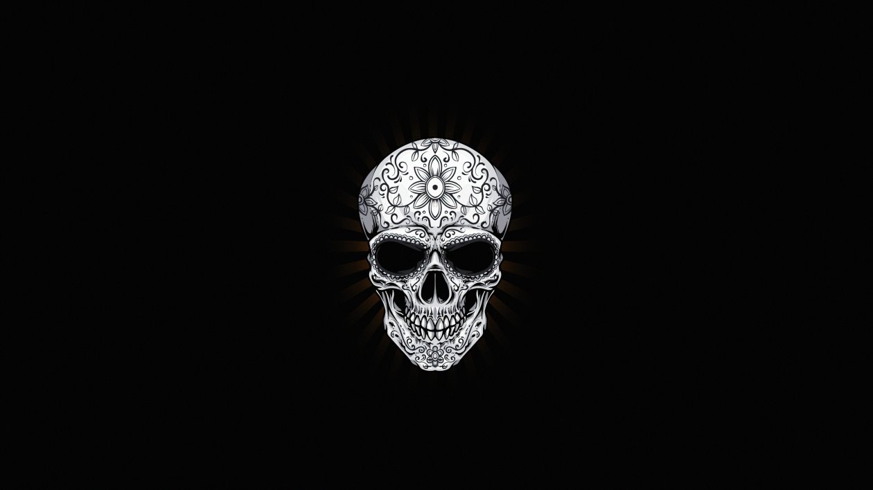 White Skull Dark 4k