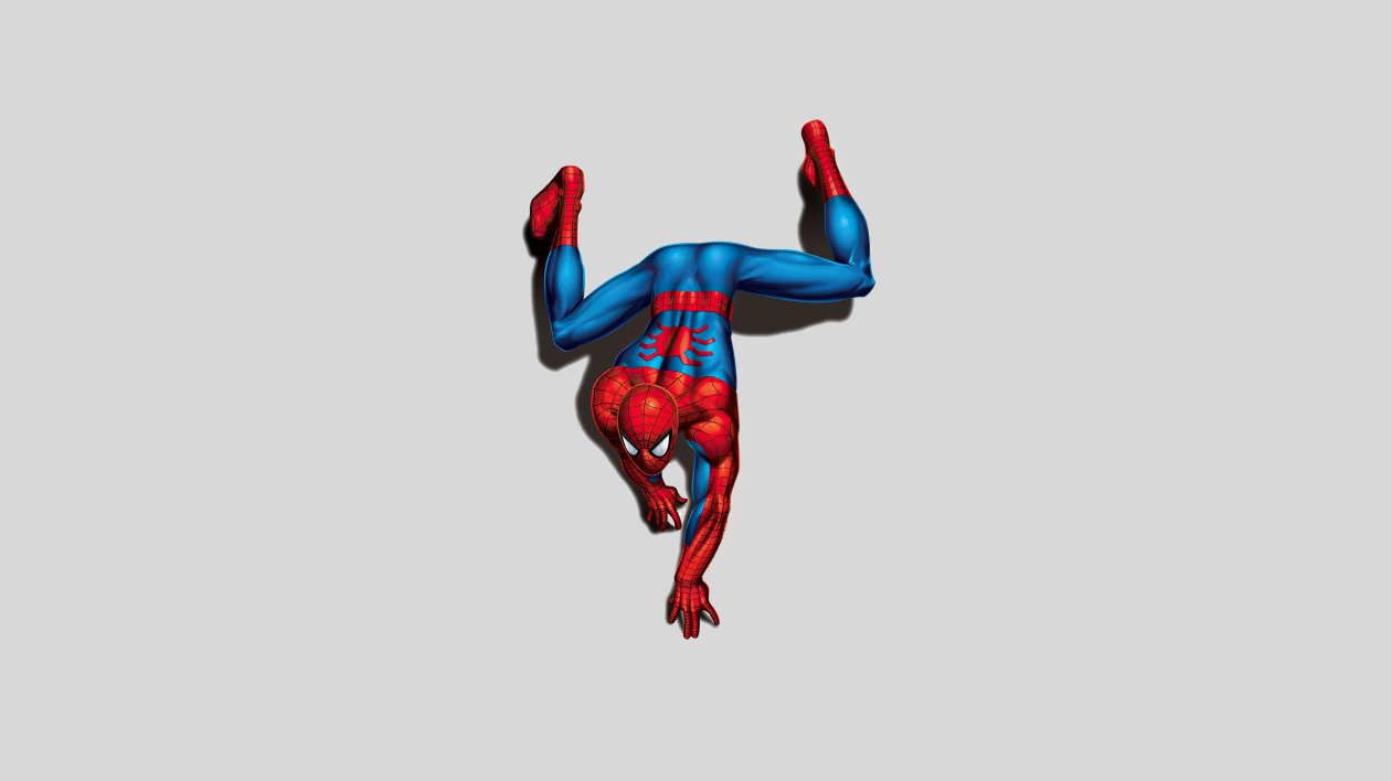 Spiderman Climbing Down Minimal 4k