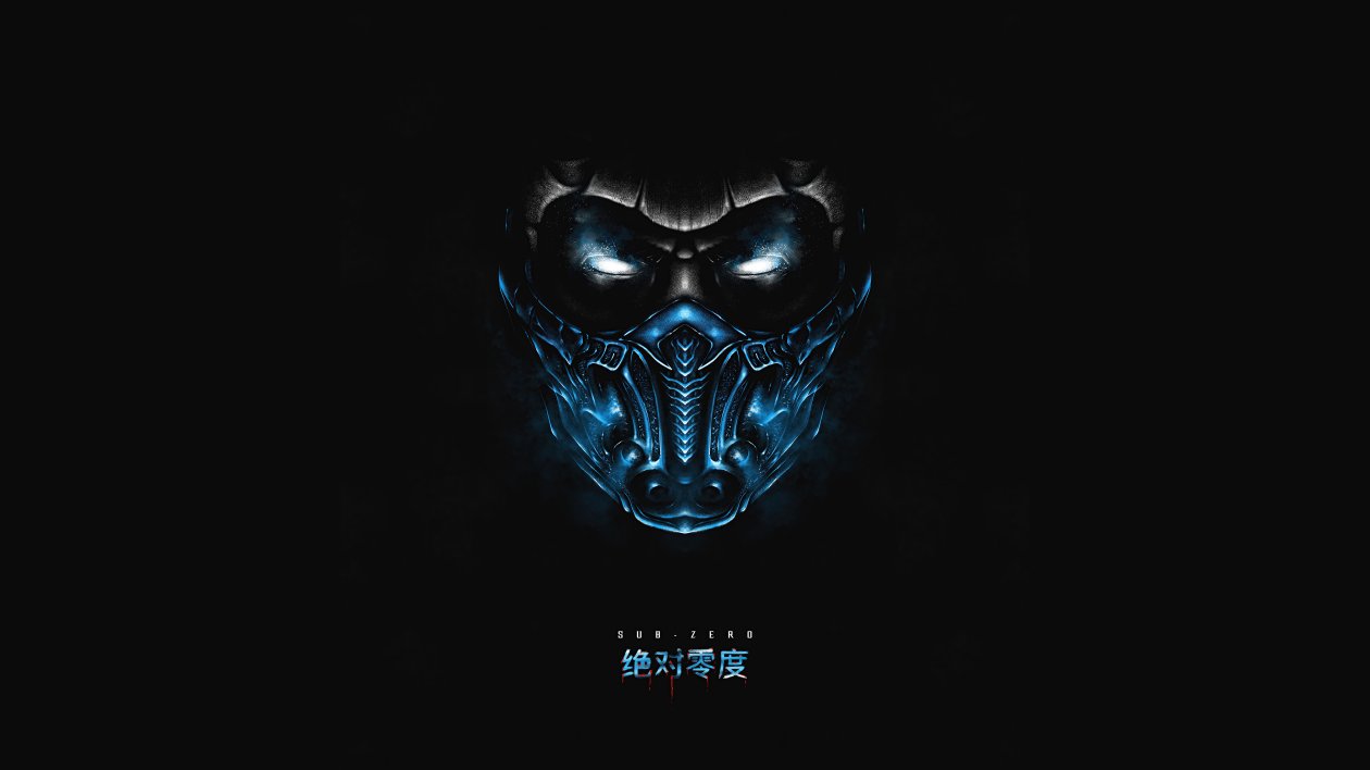 Sub Zero Mortal Kombat Dark Minimal 8k