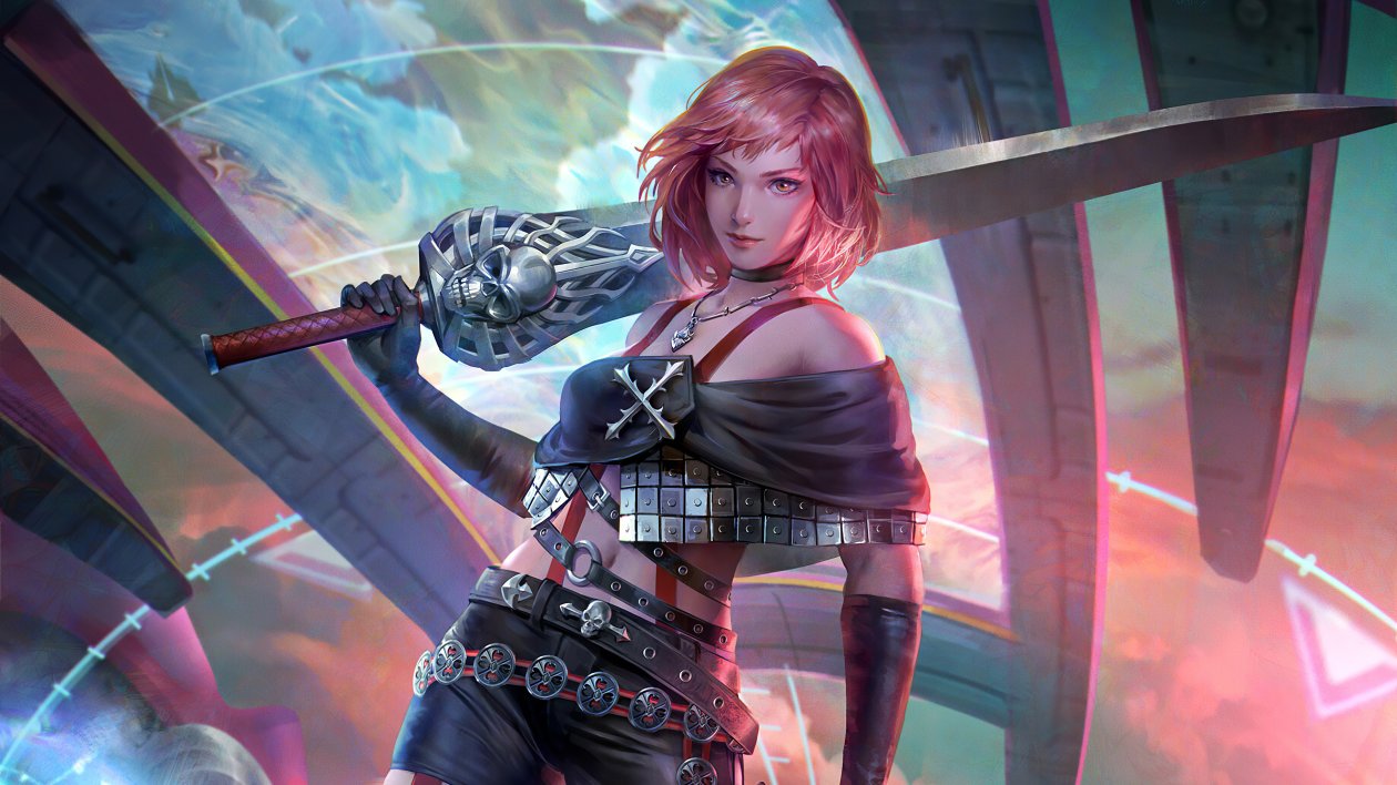 Sophie With Skull Sword 4k