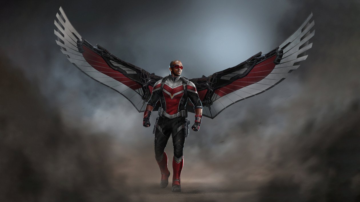 Falcon With Wings 4k