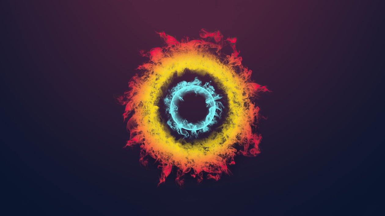 Fire Circle Abstract 4k