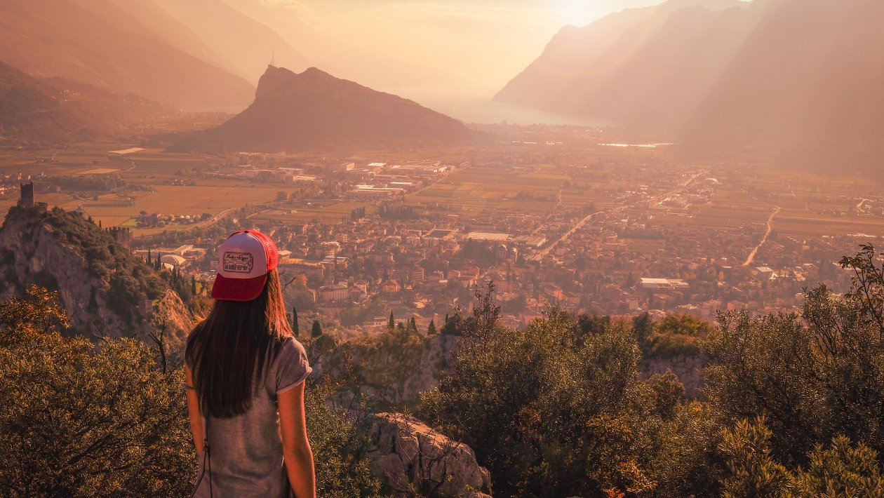Girl Watching Landscape View 5k