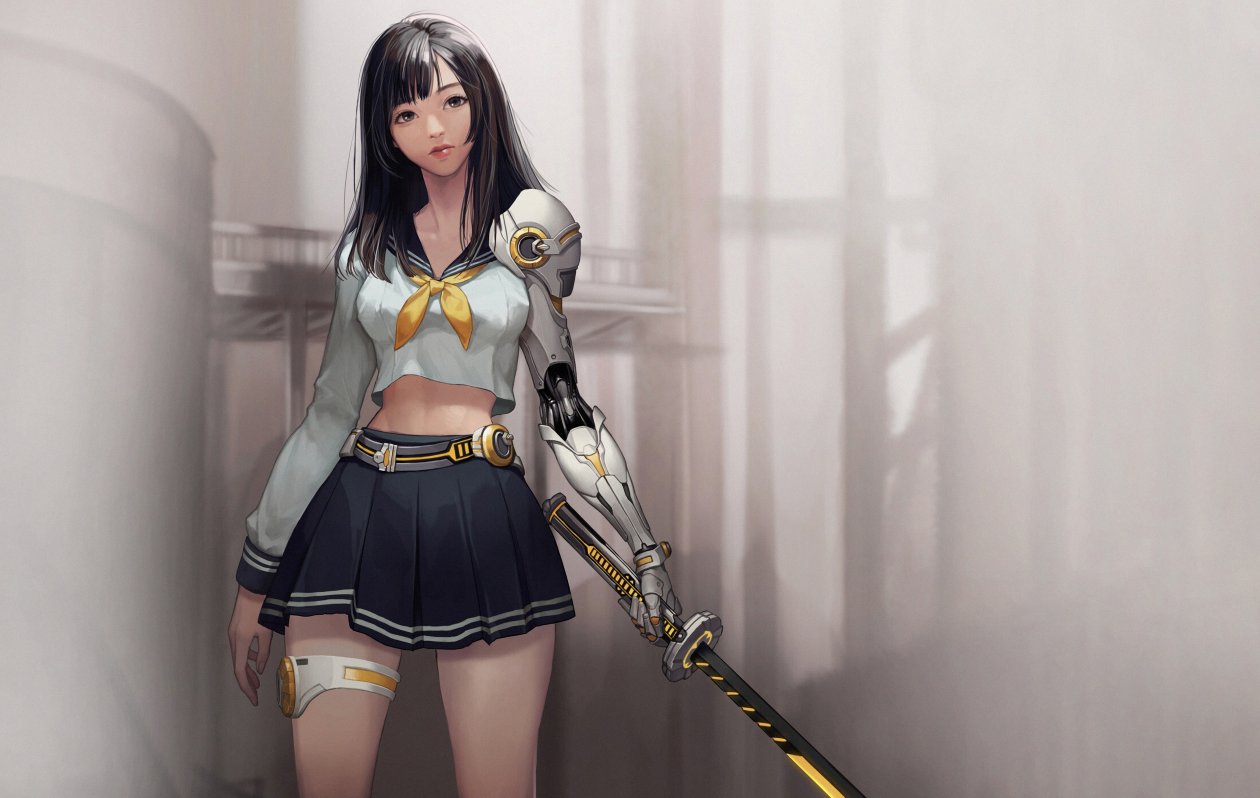 Warrior Anime Girl With Sword