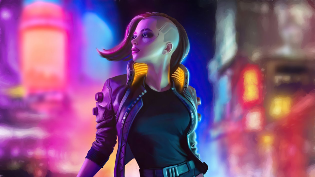 Cyberpunk 2077 Girl In City 4k