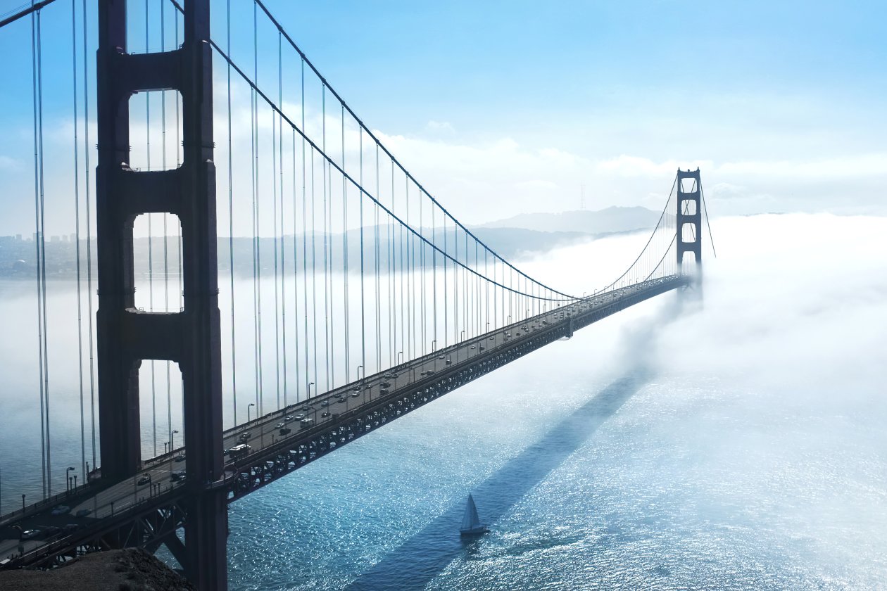 Golden Gate Bridge Clouds 4k