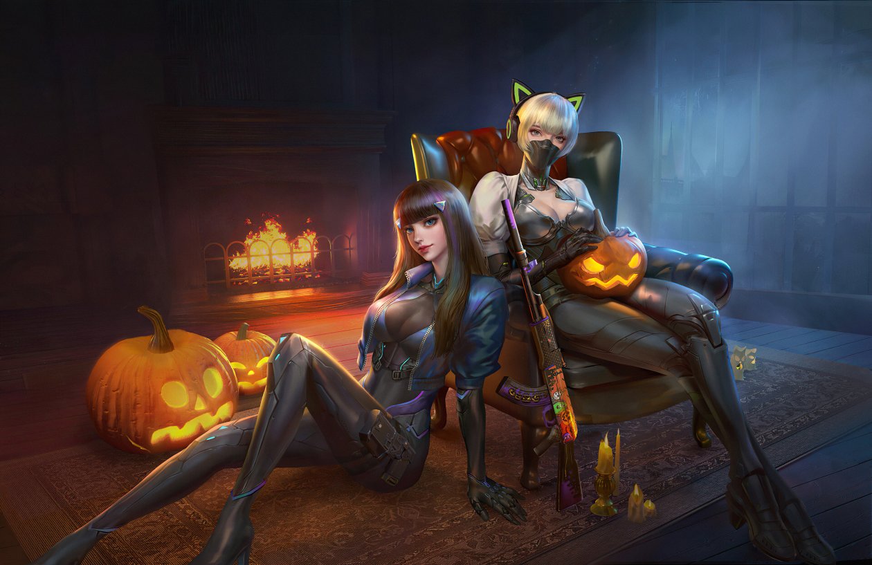 Halloween Warriors Girls With Guns 4k