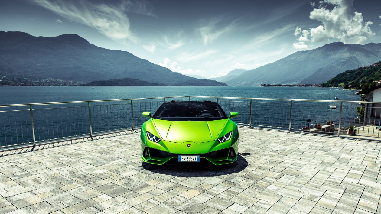 2021 Green Lamborghini Huracan Evo Spyder Front 4k