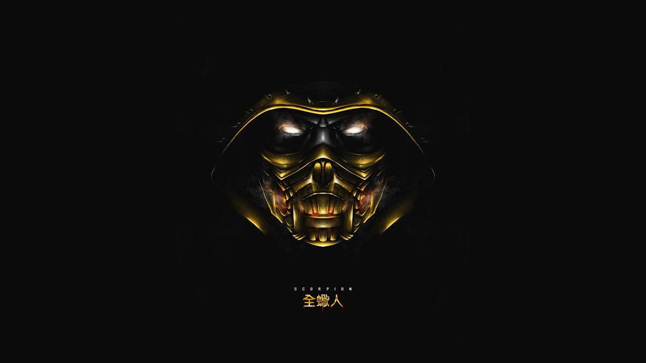 Scorpion Mortal Kombat Dark Minimal 8k