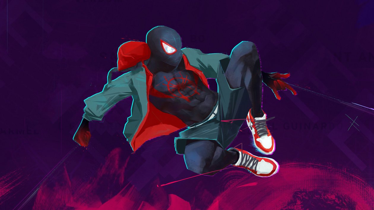 Miles Morales Jumping Art 4k