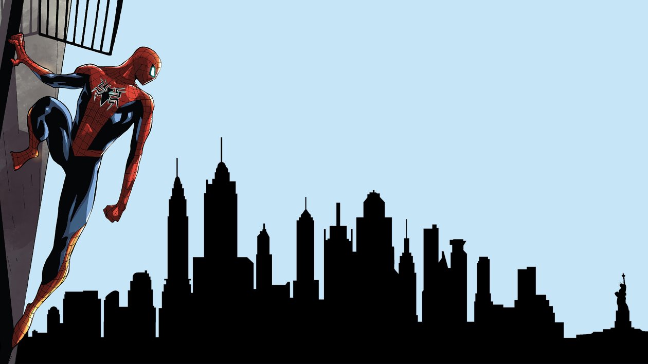 Spiderman Looking At City