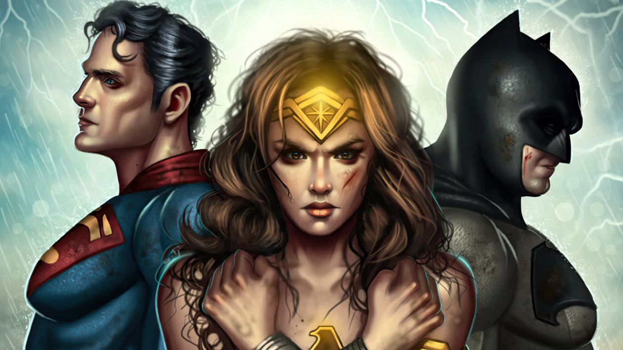 Illustration Of Wonder Woman Superman And Batman From Batman V Superman